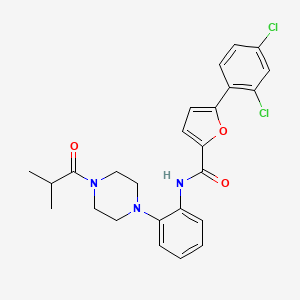 molecular formula C25H25Cl2N3O3 B4137917 5-(2,4-dichlorophenyl)-N-[2-(4-isobutyryl-1-piperazinyl)phenyl]-2-furamide 