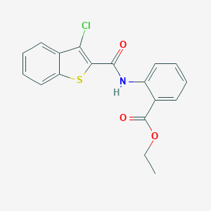 molecular formula C18H14ClNO3S B413794 2-[(3-Chloro-benzo[b]thiophene-2-carbonyl)-amino]-benzoic acid ethyl ester 