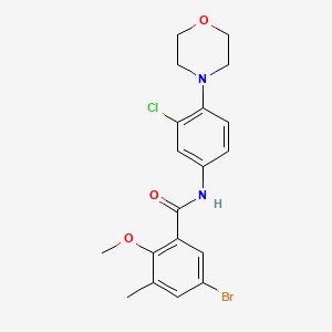 molecular formula C19H20BrClN2O3 B4137944 5-bromo-N-[3-chloro-4-(4-morpholinyl)phenyl]-2-methoxy-3-methylbenzamide 