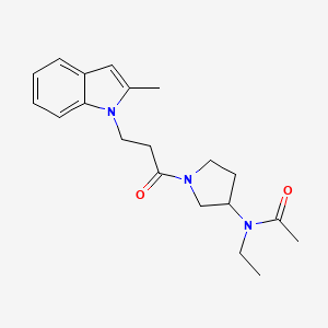 molecular formula C20H27N3O2 B4137945 N-ethyl-N-{1-[3-(2-methyl-1H-indol-1-yl)propanoyl]pyrrolidin-3-yl}acetamide 