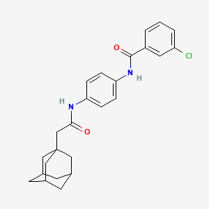 molecular formula C25H27ClN2O2 B4137950 N-{4-[(1-adamantylacetyl)amino]phenyl}-3-chlorobenzamide 