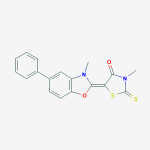 3-methyl-5-(3-methyl-5-phenyl-1,3-benzoxazol-2(3H)-ylidene)-2-thioxo-1,3-thiazolidin-4-one