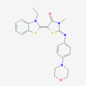 5-(3-ethyl-1,3-benzothiazol-2(3H)-ylidene)-3-methyl-2-{[4-(4-morpholinyl)phenyl]imino}-1,3-thiazolidin-4-one