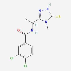 molecular formula C12H12Cl2N4OS B4137991 3,4-dichloro-N-[1-(5-mercapto-4-methyl-4H-1,2,4-triazol-3-yl)ethyl]benzamide 