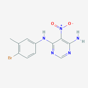 molecular formula C11H10BrN5O2 B4137998 N-(4-bromo-3-methylphenyl)-5-nitro-4,6-pyrimidinediamine 