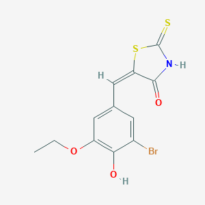 molecular formula C12H10BrNO3S2 B413803 5-(3-Bromo-5-ethoxy-4-hydroxybenzylidene)-2-thioxo-1,3-thiazolidin-4-one 