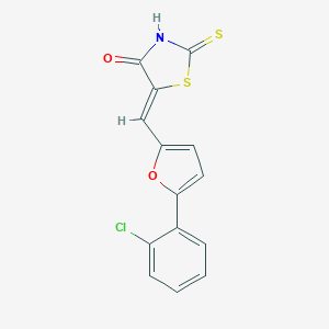 molecular formula C14H8ClNO2S2 B413804 (Z)-5-((5-(2-chlorophenyl)furan-2-yl)methylene)-2-thioxothiazolidin-4-one CAS No. 389122-24-1