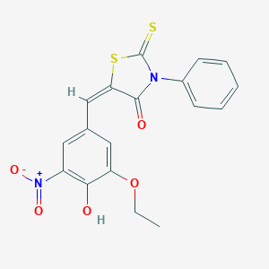 5-(3-Ethoxy-4-hydroxy-5-nitro-benzylidene)-3-phenyl-2-thioxo-thiazolidin-4-one