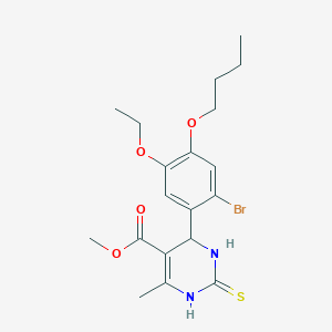 molecular formula C19H25BrN2O4S B4138059 methyl 4-(2-bromo-4-butoxy-5-ethoxyphenyl)-6-methyl-2-thioxo-1,2,3,4-tetrahydro-5-pyrimidinecarboxylate 