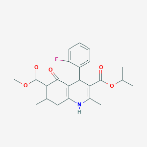 molecular formula C23H26FNO5 B4138089 3-isopropyl 6-methyl 4-(2-fluorophenyl)-2,7-dimethyl-5-oxo-1,4,5,6,7,8-hexahydro-3,6-quinolinedicarboxylate 