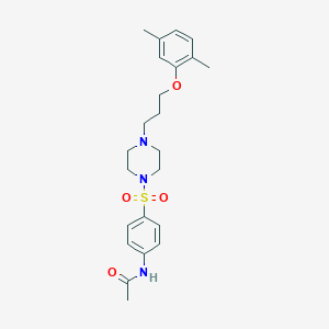 molecular formula C23H31N3O4S B4138098 N-[4-({4-[3-(2,5-dimethylphenoxy)propyl]-1-piperazinyl}sulfonyl)phenyl]acetamide 