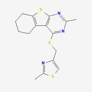 molecular formula C16H17N3S3 B4138113 2-methyl-4-{[(2-methyl-1,3-thiazol-4-yl)methyl]thio}-5,6,7,8-tetrahydro[1]benzothieno[2,3-d]pyrimidine 