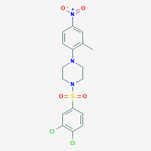 molecular formula C17H17Cl2N3O4S B4138131 1-[(3,4-dichlorophenyl)sulfonyl]-4-(2-methyl-4-nitrophenyl)piperazine 