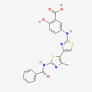 molecular formula C21H16N4O4S2 B4138148 5-{[2'-(benzoylamino)-4'-methyl-4,5'-bi-1,3-thiazol-2-yl]amino}-2-hydroxybenzoic acid 