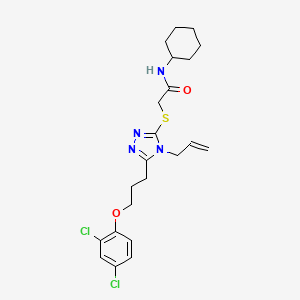 molecular formula C22H28Cl2N4O2S B4138150 2-({4-allyl-5-[3-(2,4-dichlorophenoxy)propyl]-4H-1,2,4-triazol-3-yl}thio)-N-cyclohexylacetamide 