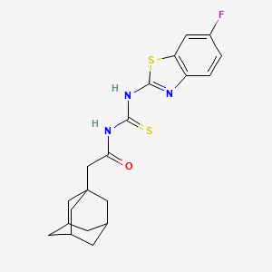 2-(1-adamantyl)-N-{[(6-fluoro-1,3-benzothiazol-2-yl)amino]carbonothioyl}acetamide