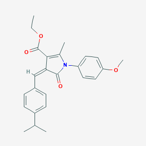 ETHYL (4Z)-1-(4-METHOXYPHENYL)-2-METHYL-5-OXO-4-{[4-(PROPAN-2-YL)PHENYL]METHYLIDENE}-4,5-DIHYDRO-1H-PYRROLE-3-CARBOXYLATE