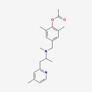 molecular formula C21H28N2O2 B4138233 2,6-dimethyl-4-({methyl[1-methyl-2-(4-methylpyridin-2-yl)ethyl]amino}methyl)phenyl acetate 