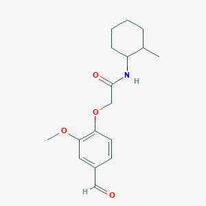 molecular formula C17H23NO4 B4138256 2-(4-formyl-2-methoxyphenoxy)-N-(2-methylcyclohexyl)acetamide 