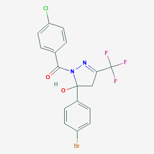 5-(4-bromophenyl)-1-(4-chlorobenzoyl)-3-(trifluoromethyl)-4,5-dihydro-1H-pyrazol-5-ol