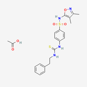 molecular formula C22H26N4O5S2 B4138260 N-(3,4-dimethyl-5-isoxazolyl)-4-({[(2-phenylethyl)amino]carbonothioyl}amino)benzenesulfonamide acetate 