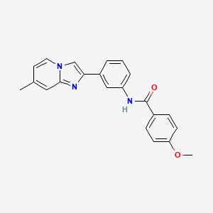 4-methoxy-N-[3-(7-methylimidazo[1,2-a]pyridin-2-yl)phenyl]benzamide