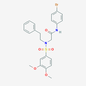 molecular formula C24H25BrN2O5S B413828 N-(4-bromophenyl)-2-[[(3,4-dimethoxyphenyl)sulfonyl](2-phenylethyl)amino]acetamide 