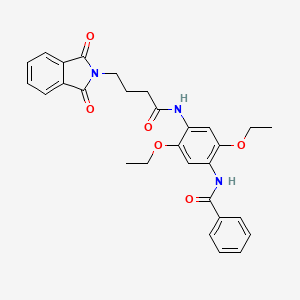 molecular formula C29H29N3O6 B4138281 N-(4-{[4-(1,3-dioxo-1,3-dihydro-2H-isoindol-2-yl)butanoyl]amino}-2,5-diethoxyphenyl)benzamide 