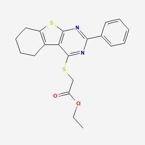 molecular formula C20H20N2O2S2 B4138306 ethyl [(2-phenyl-5,6,7,8-tetrahydro[1]benzothieno[2,3-d]pyrimidin-4-yl)thio]acetate 