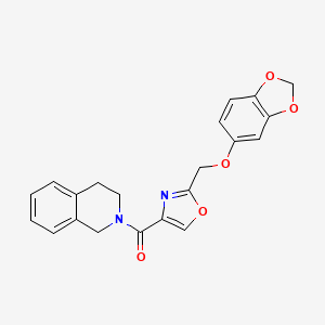 molecular formula C21H18N2O5 B4138314 2-({2-[(1,3-benzodioxol-5-yloxy)methyl]-1,3-oxazol-4-yl}carbonyl)-1,2,3,4-tetrahydroisoquinoline 