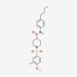 molecular formula C24H32N2O4S B4138371 N-(4-butylphenyl)-1-[(4-methoxy-3-methylphenyl)sulfonyl]-4-piperidinecarboxamide 