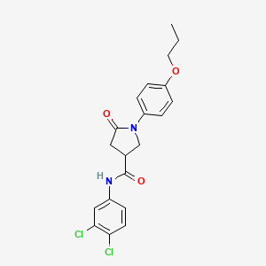 molecular formula C20H20Cl2N2O3 B4138373 N-(3,4-dichlorophenyl)-5-oxo-1-(4-propoxyphenyl)-3-pyrrolidinecarboxamide 