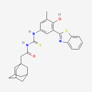 molecular formula C27H29N3O2S2 B4138383 2-(1-adamantyl)-N-({[3-(1,3-benzothiazol-2-yl)-4-hydroxy-5-methylphenyl]amino}carbonothioyl)acetamide 