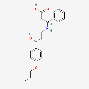 molecular formula C21H27NO4 B4138396 3-{[3-hydroxy-3-(4-propoxyphenyl)propyl]amino}-3-phenylpropanoic acid 