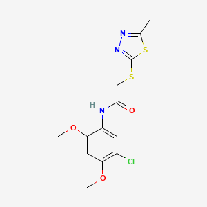 molecular formula C13H14ClN3O3S2 B4138404 N-(5-chloro-2,4-dimethoxyphenyl)-2-[(5-methyl-1,3,4-thiadiazol-2-yl)thio]acetamide 