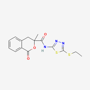 molecular formula C15H15N3O3S2 B4138418 N-[5-(ethylthio)-1,3,4-thiadiazol-2-yl]-3-methyl-1-oxo-3,4-dihydro-1H-isochromene-3-carboxamide 