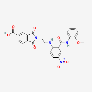 molecular formula C25H20N4O8 B4138455 2-{2-[(2-{[(2-methoxyphenyl)amino]carbonyl}-4-nitrophenyl)amino]ethyl}-1,3-dioxo-5-isoindolinecarboxylic acid 