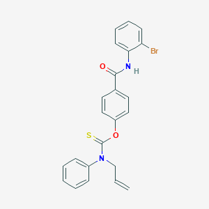 molecular formula C23H19BrN2O2S B413848 O-{4-[(2-bromoanilino)carbonyl]phenyl} allyl(phenyl)thiocarbamate 