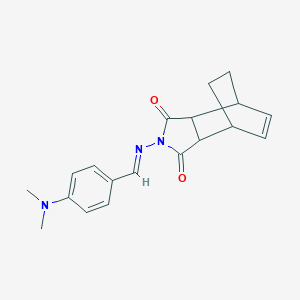 molecular formula C19H21N3O2 B413850 2-({(E)-[4-(dimethylamino)phenyl]methylidene}amino)-3a,4,7,7a-tetrahydro-1H-4,7-ethanoisoindole-1,3(2H)-dione 