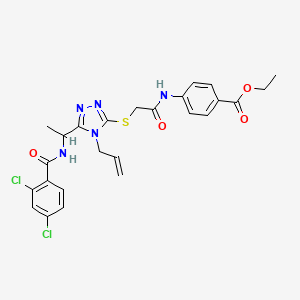 molecular formula C25H25Cl2N5O4S B4138509 ethyl 4-({[(4-allyl-5-{1-[(2,4-dichlorobenzoyl)amino]ethyl}-4H-1,2,4-triazol-3-yl)thio]acetyl}amino)benzoate 