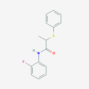 molecular formula C15H14FNOS B4138524 N-(2-fluorophenyl)-2-(phenylthio)propanamide 