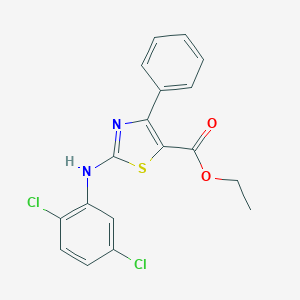 molecular formula C18H14Cl2N2O2S B413853 Ethyl 2-(2,5-dichloroanilino)-4-phenyl-1,3-thiazole-5-carboxylate 