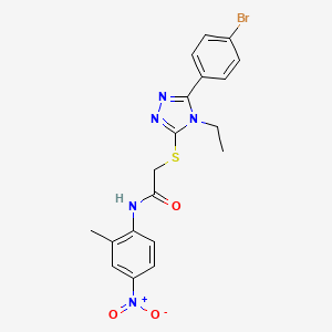 molecular formula C19H18BrN5O3S B4138532 2-{[5-(4-bromophenyl)-4-ethyl-4H-1,2,4-triazol-3-yl]thio}-N-(2-methyl-4-nitrophenyl)acetamide 