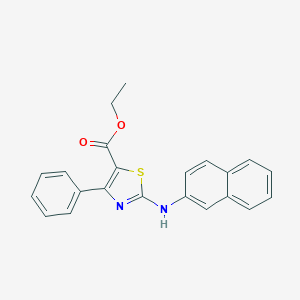 molecular formula C22H18N2O2S B413854 Ethyl 2-(2-naphthylamino)-4-phenyl-1,3-thiazole-5-carboxylate CAS No. 331004-43-4
