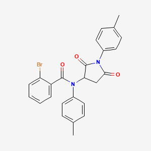 molecular formula C25H21BrN2O3 B4138541 2-bromo-N-(4-methylphenyl)-N-[1-(4-methylphenyl)-2,5-dioxo-3-pyrrolidinyl]benzamide 