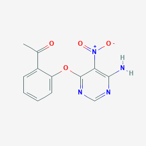 molecular formula C12H10N4O4 B4138542 1-{2-[(6-amino-5-nitro-4-pyrimidinyl)oxy]phenyl}ethanone 