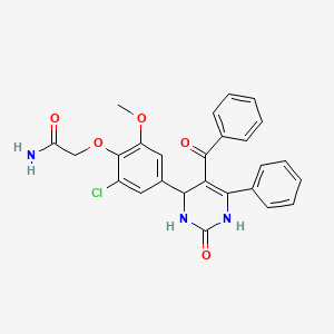 2-[4-(5-benzoyl-2-oxo-6-phenyl-1,2,3,4-tetrahydro-4-pyrimidinyl)-2-chloro-6-methoxyphenoxy]acetamide