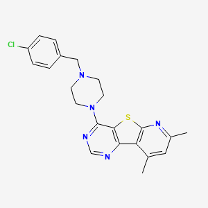 molecular formula C22H22ClN5S B4138554 4-[4-(4-chlorobenzyl)-1-piperazinyl]-7,9-dimethylpyrido[3',2':4,5]thieno[3,2-d]pyrimidine 