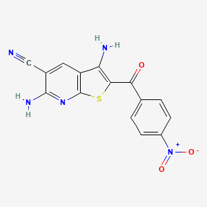 molecular formula C15H9N5O3S B4138560 3,6-diamino-2-(4-nitrobenzoyl)thieno[2,3-b]pyridine-5-carbonitrile 