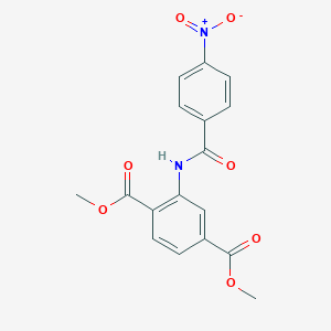 molecular formula C17H14N2O7 B413857 Dimethyl 2-[(4-nitrobenzoyl)amino]terephthalate 